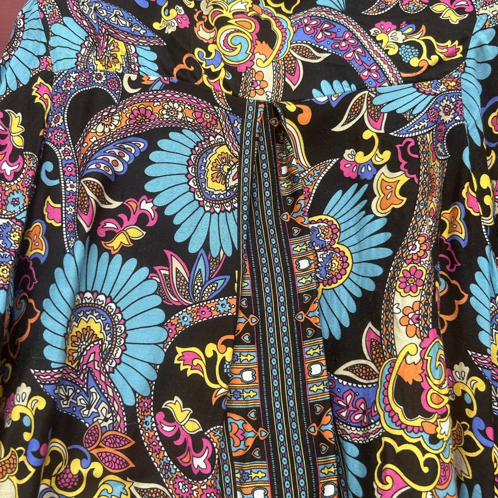 Haute Hippie Multicolor Paisley Blouse size 2X - Picture 10 of 10